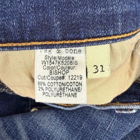 rag & bone Stiletto Boot Cut Jeans Women 31 Low Rise Bishop Blue Medium Wash Y2K - Picture 10 of 16